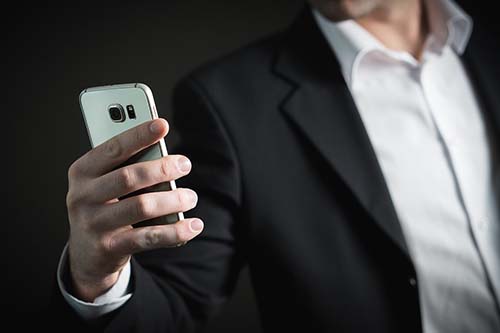 guy using a smartphone
